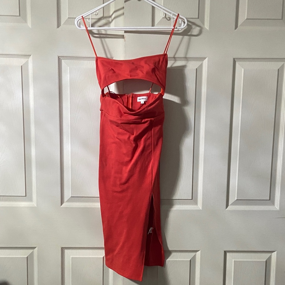 Superdown Reddish Orange cutout Dress